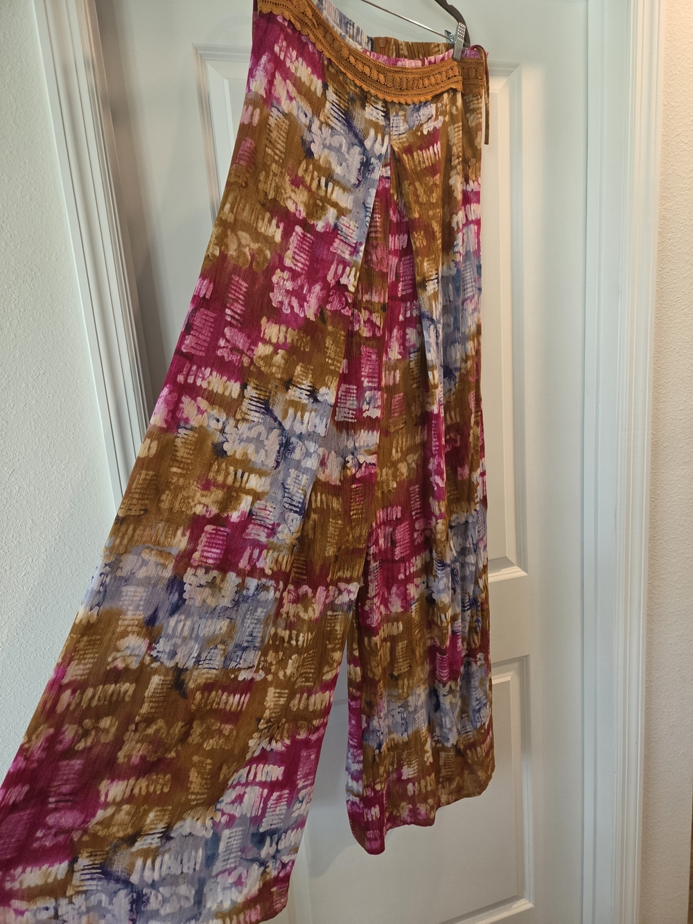 Earthbound Boho Wide Leg Palazzo Pants Tie Dye Festival Hippie Size Medium - Picture 2 of 6